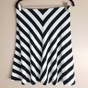 Ann Taylor Stripe A Line Skirt Stretchy